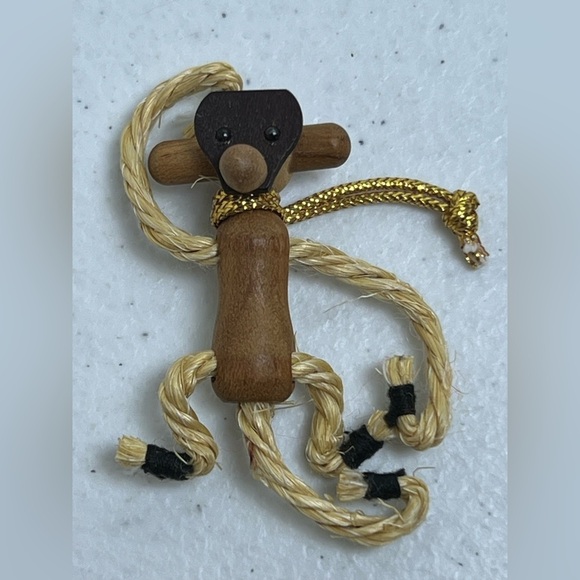 Mid-Century Zoo Line Wooden Monkey Rope Figurine Kay Bojesen 1950’s - Picture 2 of 9